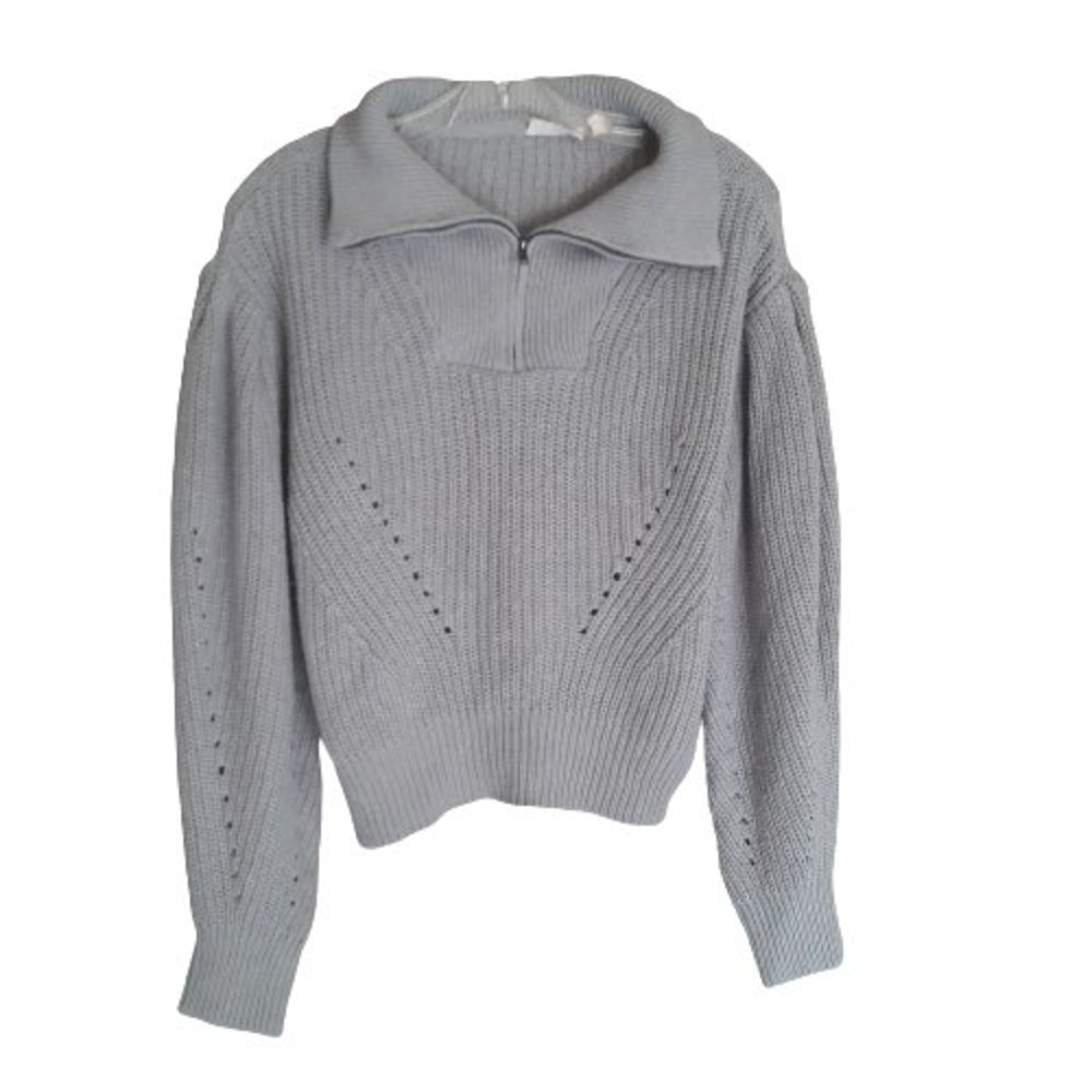 ECO by Design Women's Gray Soft Cable Knit Crop Sweater Size M - Picture 1 of 10